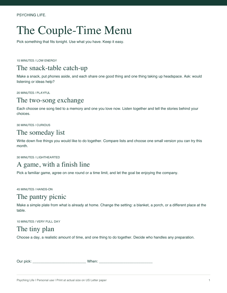 Preview of The Couple-Time Menu